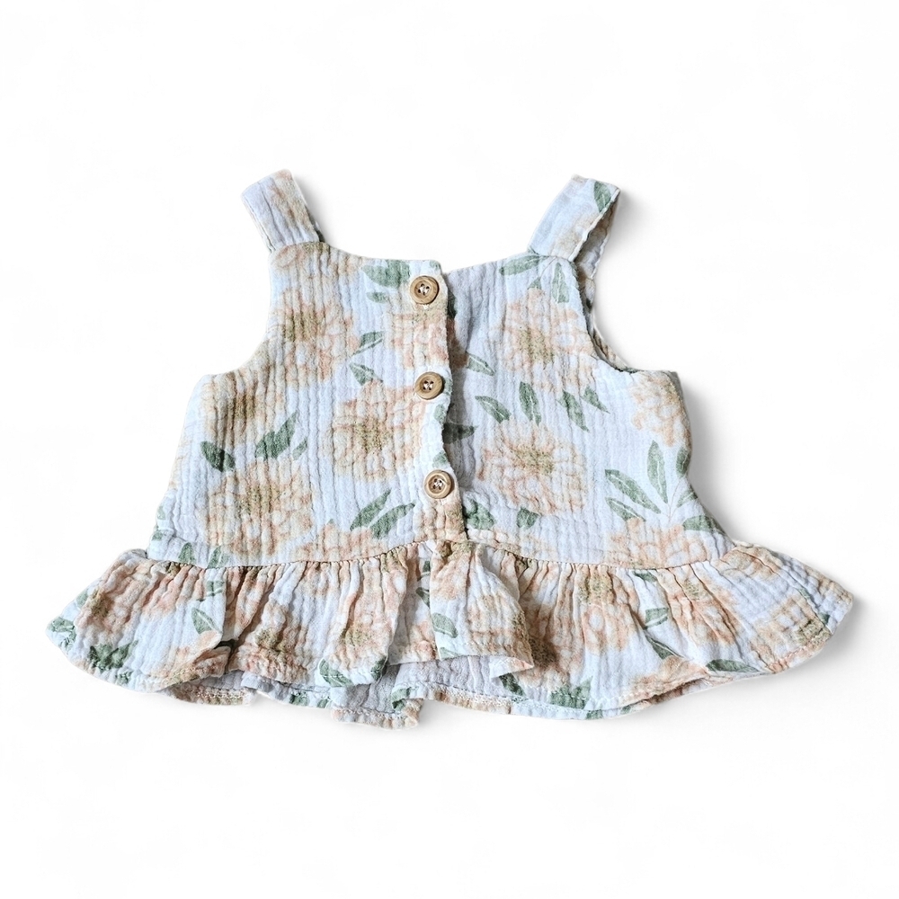 Emily & Oliver Baby Girl Floral 2-Piece Ruffle Top & Bloomers Set Size 12M - Picture 2 of 6